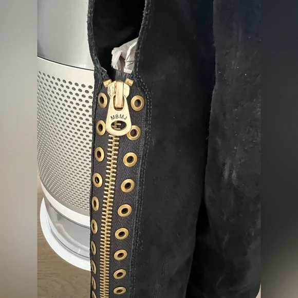 Marc by Marc Jacobs Black Over-the-Knee Suede Boots with Patent Toe Cap Sz 37.5 - Picture 11 of 17